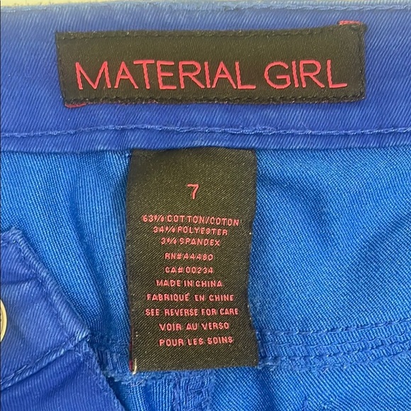 Material Girl Skinny Light Weight Cotton Pants, Royal Blue - Picture 3 of 5